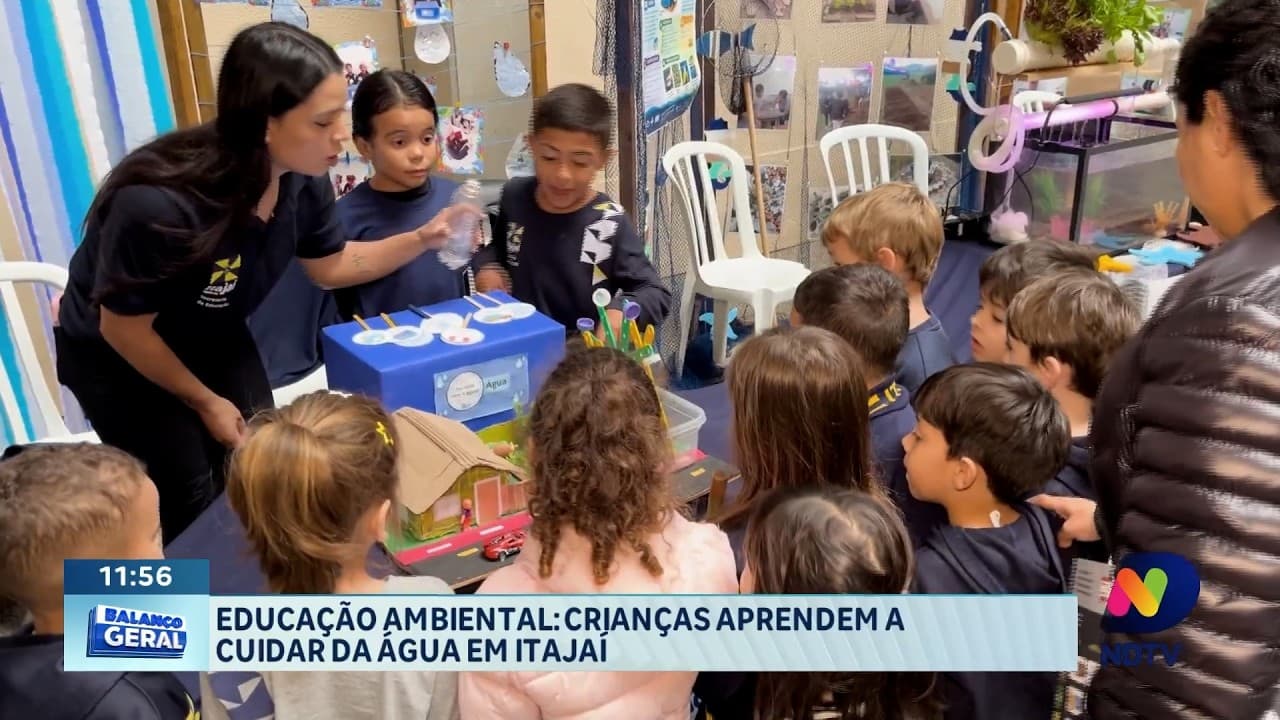 Educação ambiental: crianças aprendem a cuidar da água em Itajaí