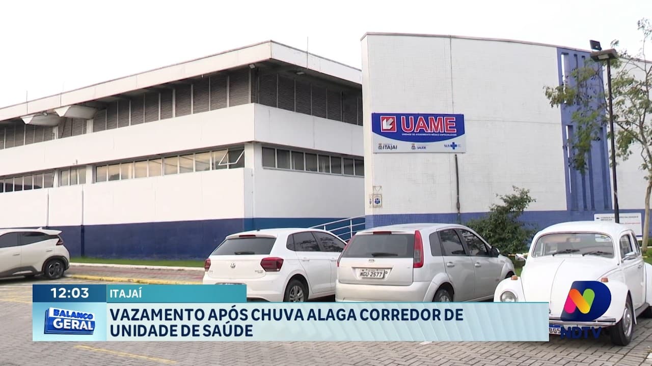 Chuva causa alagamento em posto de saúde de Itajaí e expõe falhas na infraestrutura