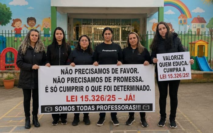 Professores de Itajaí protestam por reconhecimento e valorização previstos em lei